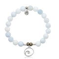 Celestine Stone Bracelet with Wave Sterling Silver Charm