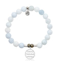 Celestine Stone Bracelet with Waves of Life Sterling Silver Charm