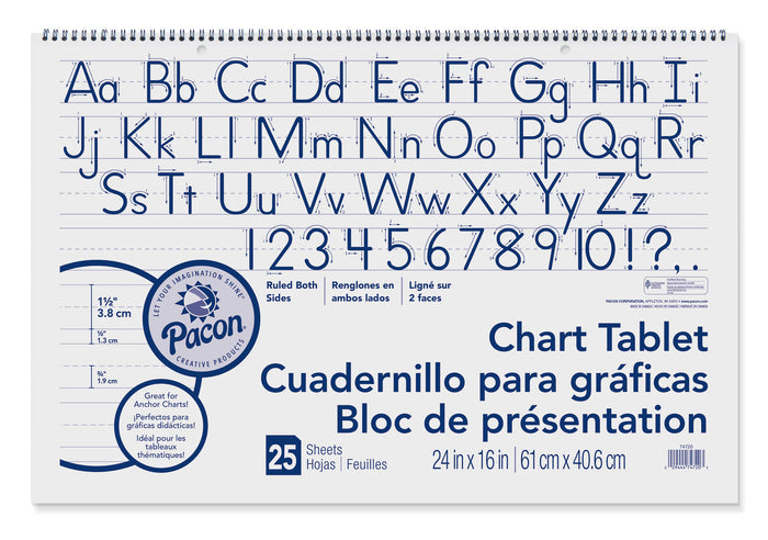 CHART TABLET - 1½" RULED 24x16" - 25 SHEETS