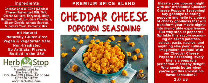 Cheddar Cheese Popcorn Seasoning Label