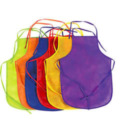 CHILD'S APRON - POLY NON WOVEN ASST COLORS 13"X19" - 12 PACK - Creative Kids