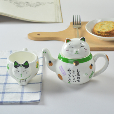 Chinese Lucky Cat Teapot and Cup Gift Sets
