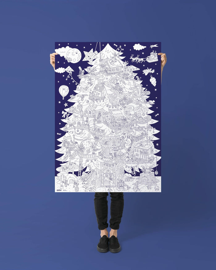 Christmas Tree Giant Coloring Poster - bubblegum market