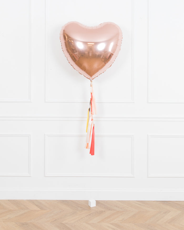 Citrus - 36in Heart Foil Balloon with Half-Tassel
