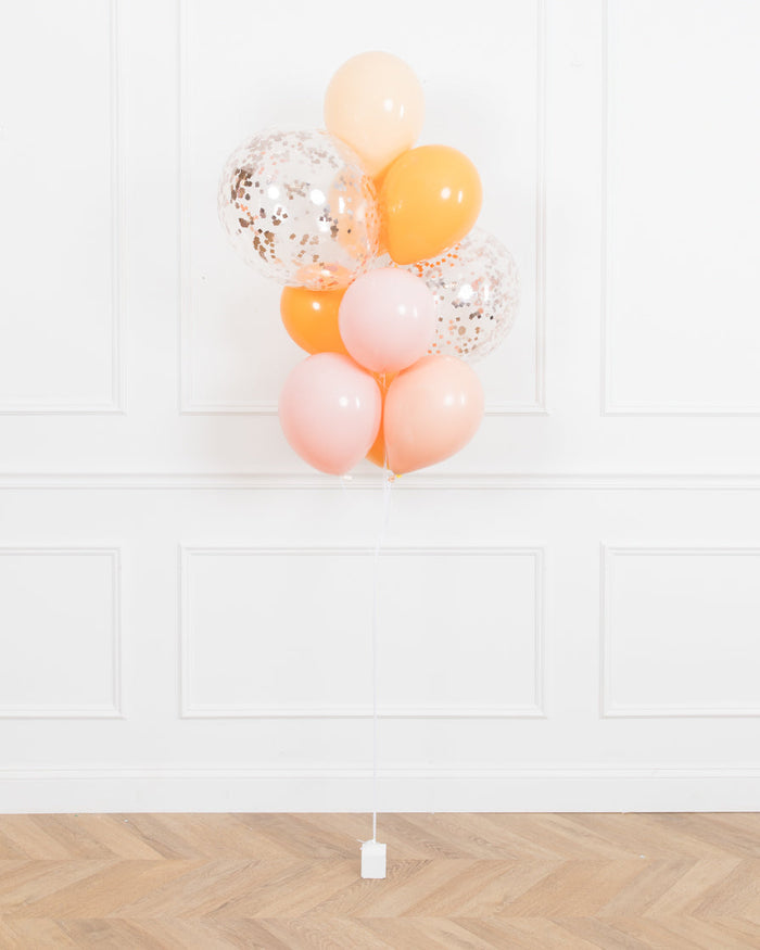 Citrus - Confetti and 11in Balloons - bouquet of 10