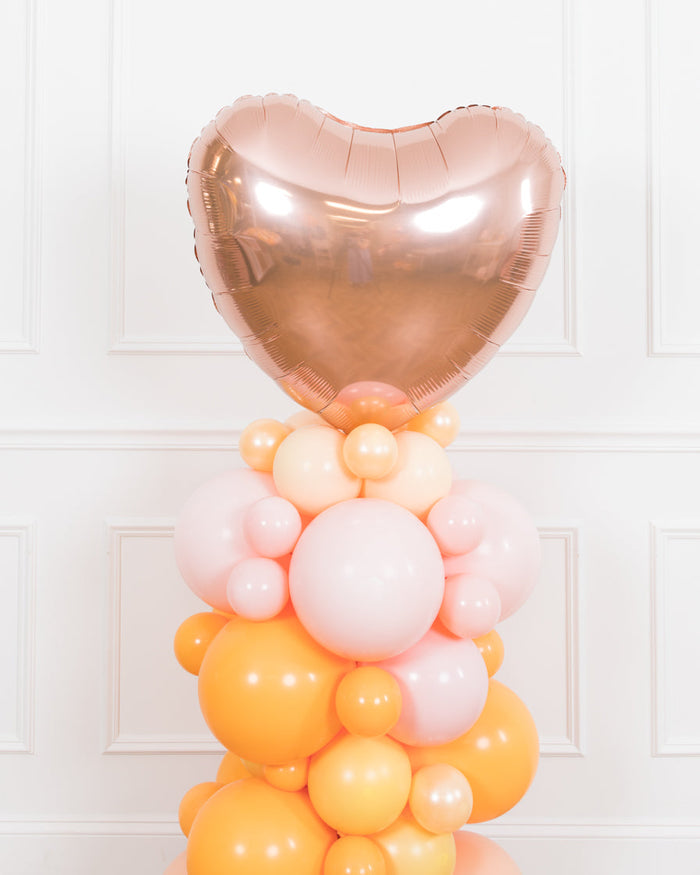 Citrus - Heart Foil Balloon Column - 4ft