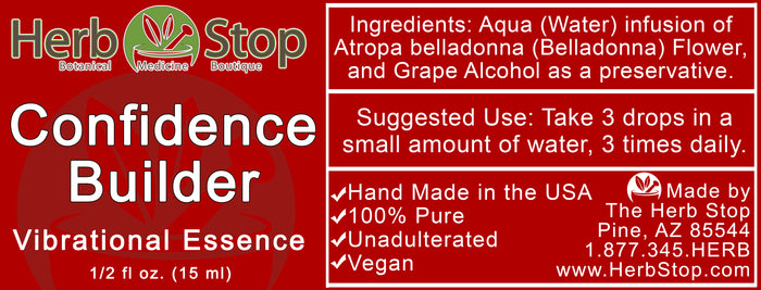 Confidence Builder Vibrational Essence Label