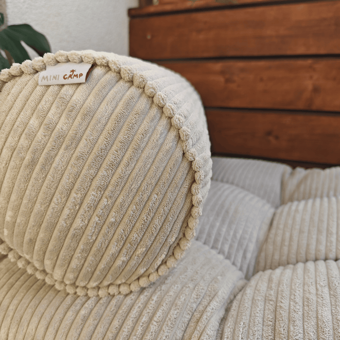 Corduroy Bolster Pillow – Roll Cushion for Floor Mattresses | Ecru