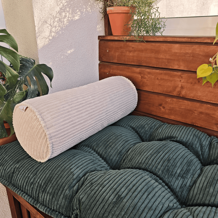 Corduroy Bolster Pillow – Roll Cushion for Floor Mattresses | Ecru