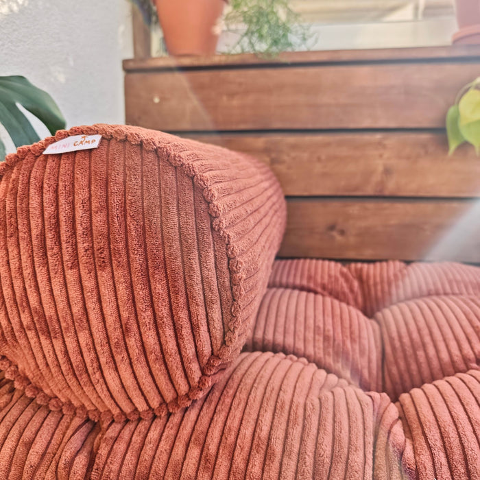 Corduroy Bolster Pillow – Roll Cushion for Floor Mattresses | Terracotta