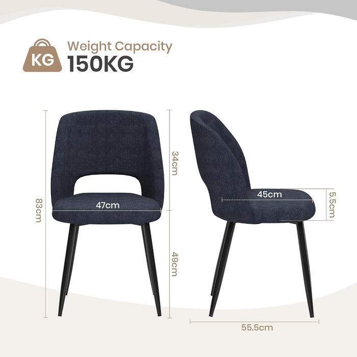 Corduroy Dining Chairs Set