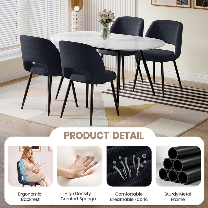 Corduroy Dining Chairs Set