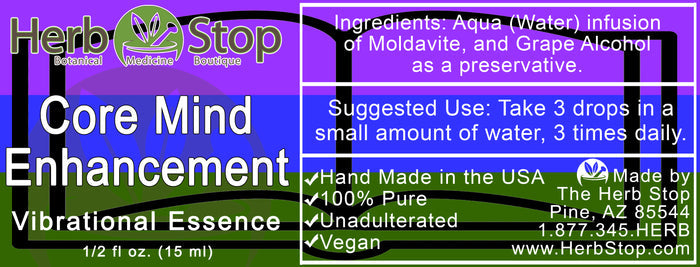 Core Mind Enhancement Vibrational Essence Label