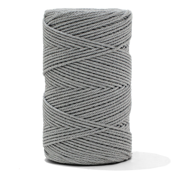 Cotton Rope Zero Waste 2 mm - 3 ply - Gray Marl Color