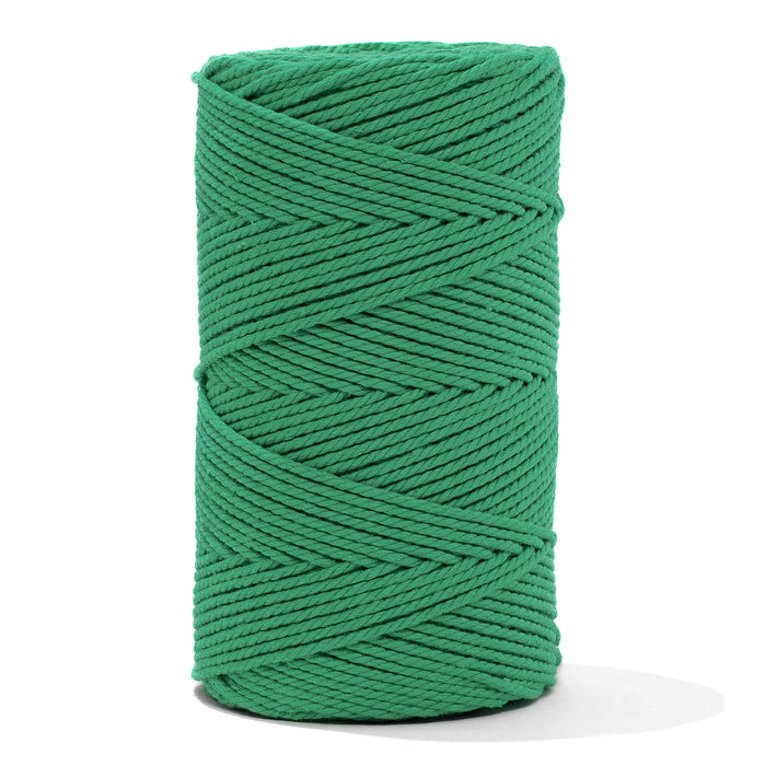 Cotton Rope Zero Waste 2 mm - 3 ply - Irish Green Color