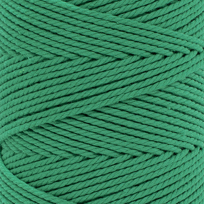 Cotton Rope Zero Waste 2 mm - 3 ply - Irish Green Color