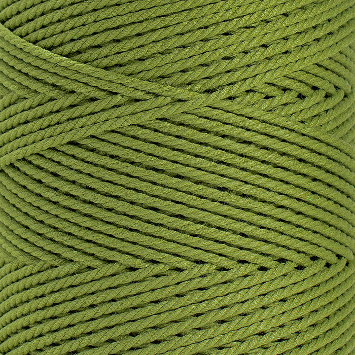 COTTON ROPE ZERO WASTE 2 MM - 3 PLY - LIME GREEN