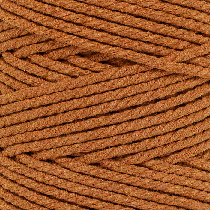 Cotton Rope Zero Waste 3 mm - 3 ply - Copper Color