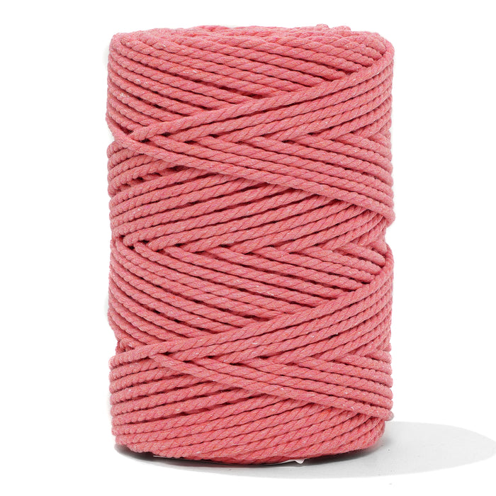Cotton Rope Zero Waste 3 mm - 3 ply - Salmon Color