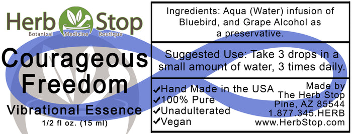Courageous Freedom Vibrational Essence Label