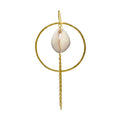 Cowrie Hoop with Chain Earrings