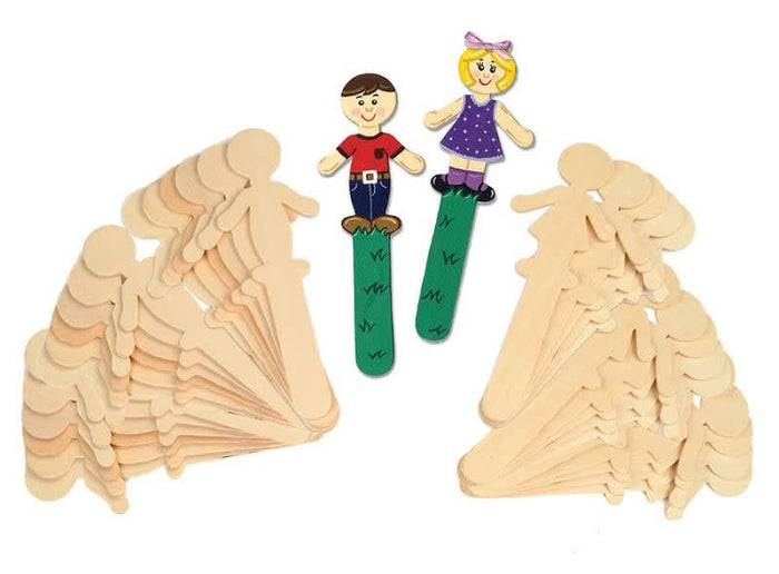 CRAFT STICKS: PEOPLE  5.5" 36 PACK - Creative Kids