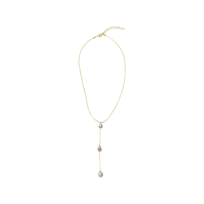 Cream Pearl 3 Drop Necklace