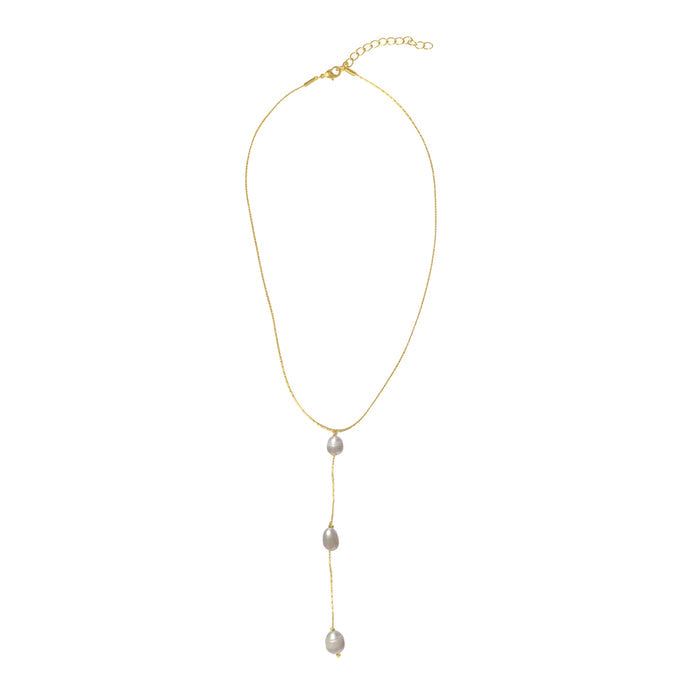 Cream Pearl 3 Drop Necklace