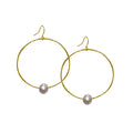 Cream Pearl Hoop Earrings
