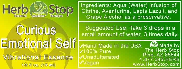 Curious Emotional Self Vibrational Essence Label
