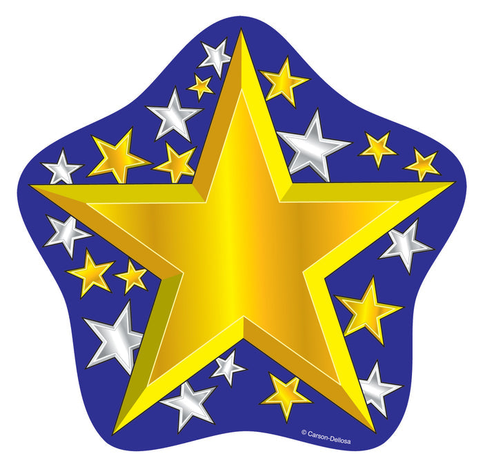 CUT-OUTS: GOLD/SILVER STARS 6"X6" 36 PACK