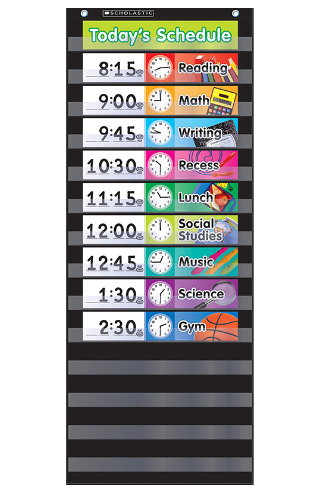 DAILY SCHEDULE POCKET CHART BLACK - Creative Kids
