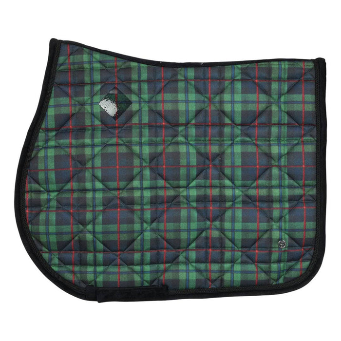 Dapplebay Holiday Plaid Pony Saddle Pad-GREEN