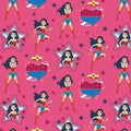 DC Comic Wonder Woman Pink Cotton Fabric