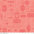 Double Sided Cotton Blanket - Afternoon Tea Labels Salmon Cotton