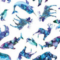 Double Sided Cotton Blanket - Arctic Wonder Arctic Animal Toss Metallic White Cotton