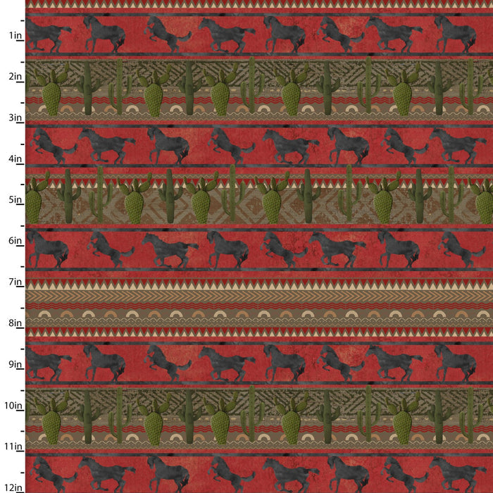Double Sided Cotton Blanket - Hold Your Horses Giddy Up Stripe Red Cotton
