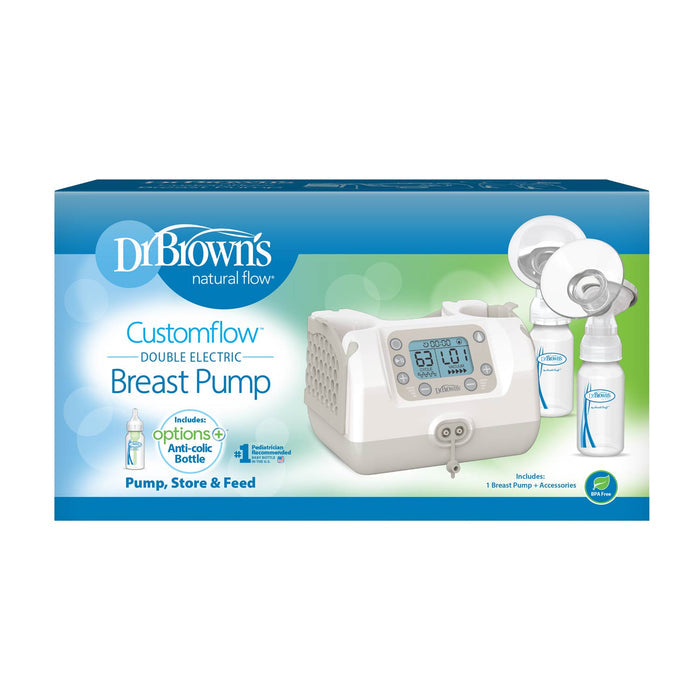 Dr. Brown's Customflow Double Electric Breast Pump packaging on a white background