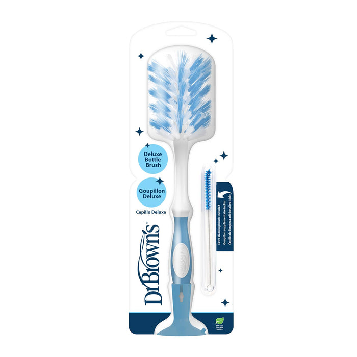 Packaged blue Deluxe Bottle Brush