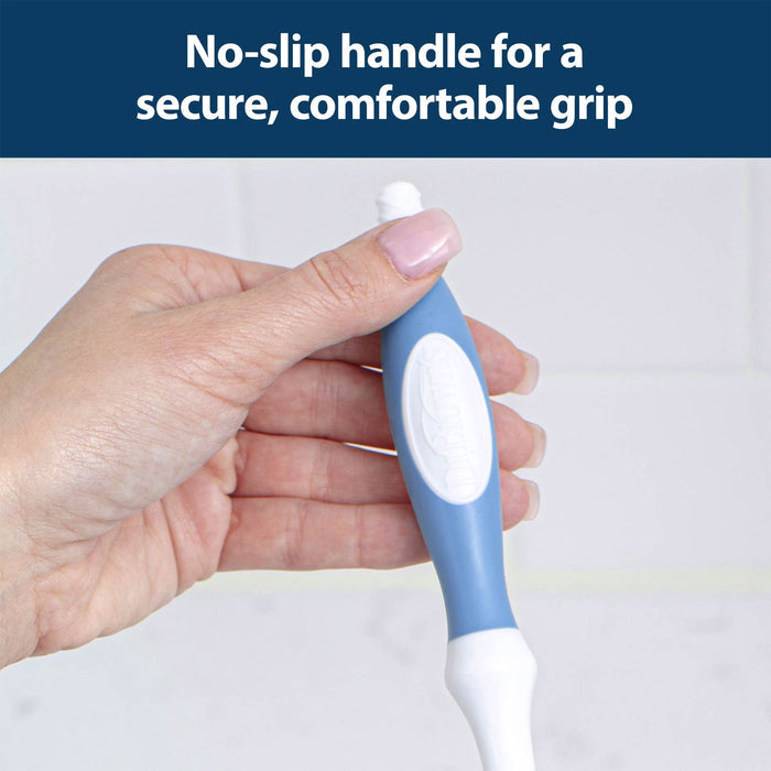 Person holding grip of deluxe bottle brush