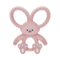 Dr. Brown's® Flexees™ Bunny Silicone Teether by Dr. Brown's features textured ears and paws, a smiling face, and a circular center opening for teething comfort.