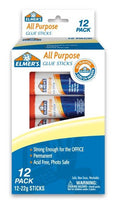 ELMER'S GLUE STICKS ALL PURPOSE PERMANENT .77OZ - 12 PACK - Creative Kids