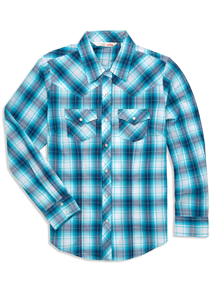 Ely and Walker Women's Assorted Plaid Long Sleeve Western Shirt
