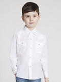 ELY Cattleman Boys White Western Shirt