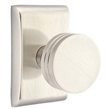 Emtek Bern Knob with Neos Rosette in Satin Nickel