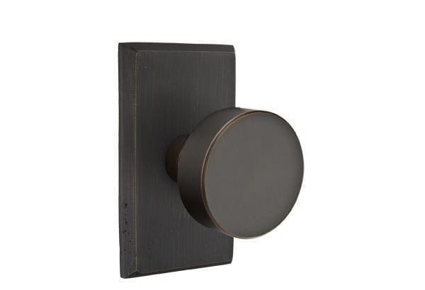 Emtek Bronze Round Knob with No. 3 Rosette in Medium Bronze