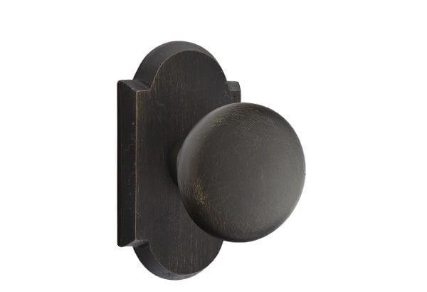 Emtek Bronze Winchester Knob with No. 1 Rosette in Medium Bronze