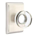 Emtek Modern Disc Crystal Knob with Neos Rosette in Satin Nickel