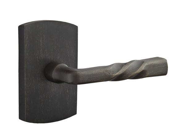 Emtek Montrose Lever with No. 4 Rosette in Medium Bronze