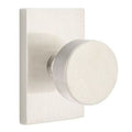 Emtek Round Knob with Modern Rectangle Rosette in Satin Nickel